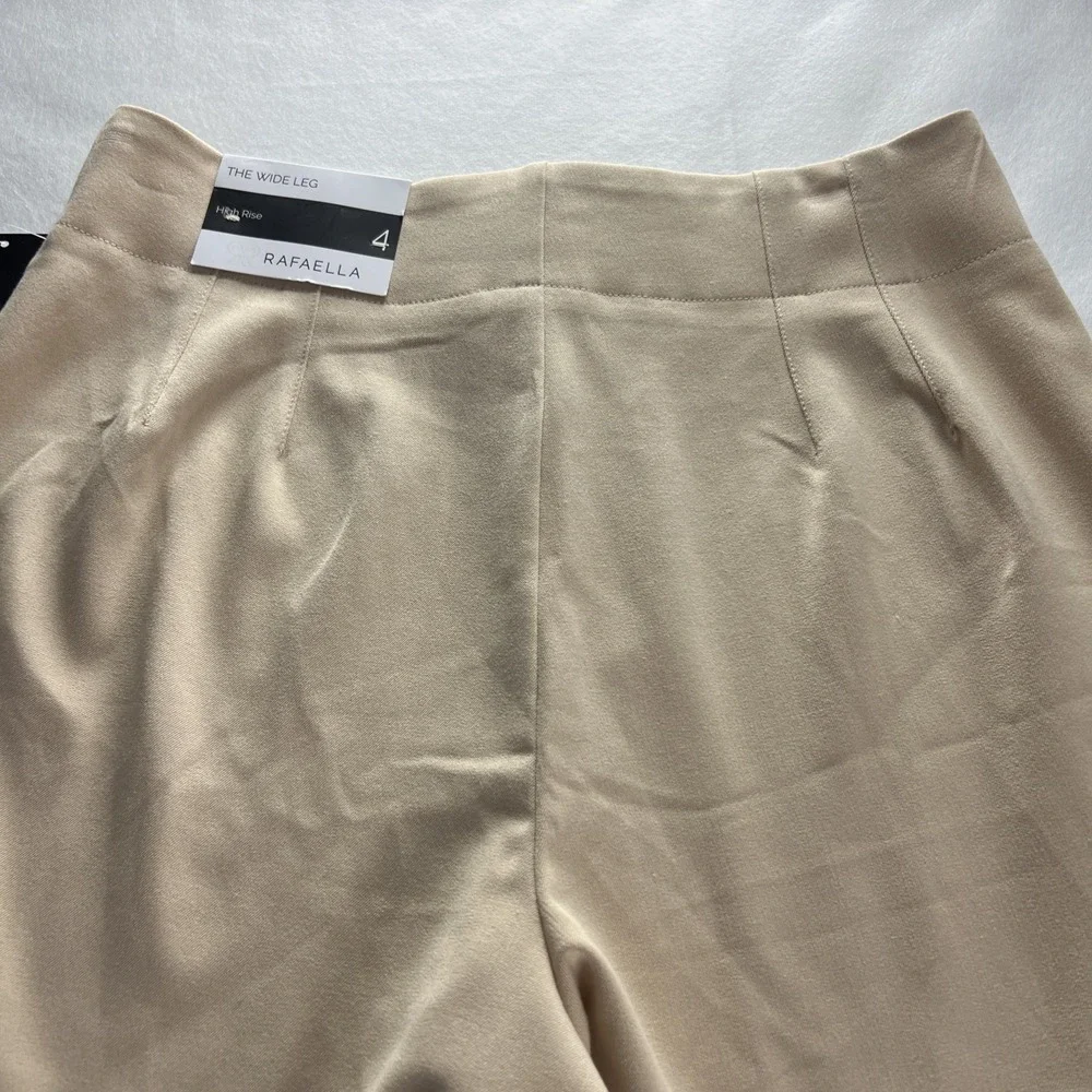 Rafaella Women Dress Pants Size 4 The Wide Leg High Rise RSBSE068 Irish Cream F3